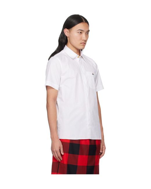 Vivienne Westwood White Logo Short Sleeve Shirt for men