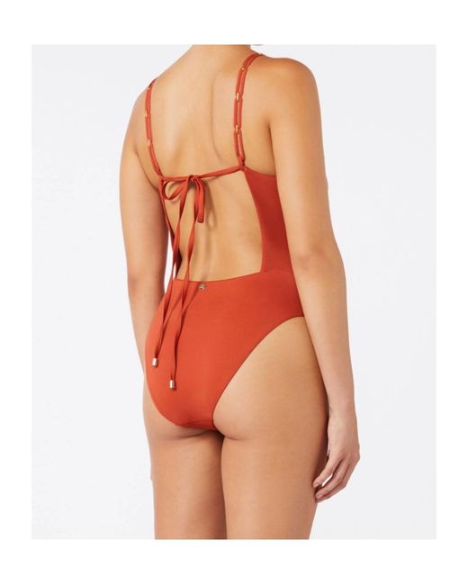 Max Mara Red Jersey Racer-Back Swimsuit