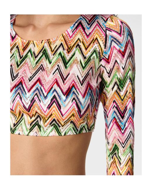 Missoni White Zigzag Motif Crop Top