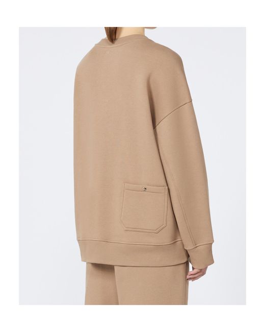Max Mara Natural 'S Monza Logo Embroidered Crewneck Sweatshirt