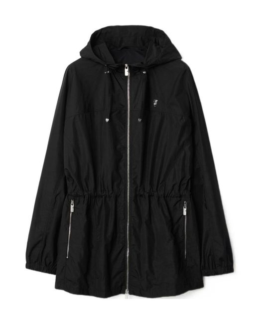 Burberry Black Short Nylon Cotton Parka