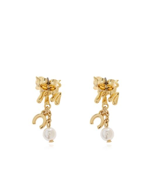 Marc Jacobs Metallic Logo Pendant Earrings