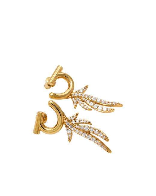 Ferragamo Metallic Ferragamo Eyewear Crystal Drop Earrings