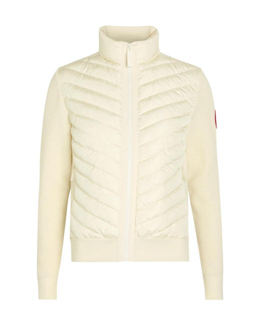 Canada Goose White Hybridge Padded Shell And Wool-Knit Jacket