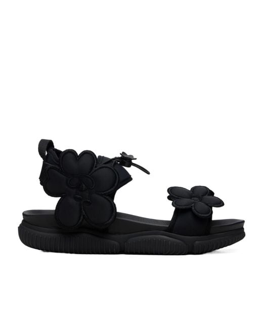 CECILIE BAHNSEN Black Cbcilla Floral Strap Flat Sandals