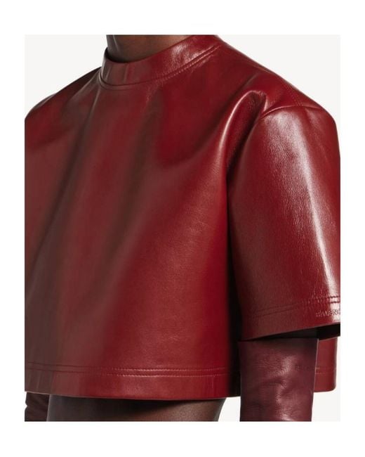 Balenciaga Red Cropped T-Shirt