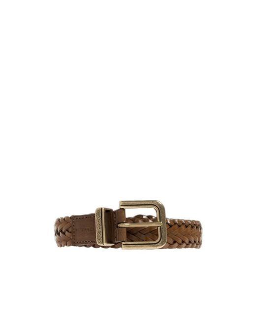 Etro Brown Braided Leather Belt
