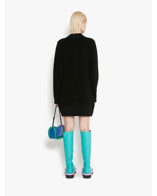 J.W. Anderson Black Sequins-Logo Knitted Minidress