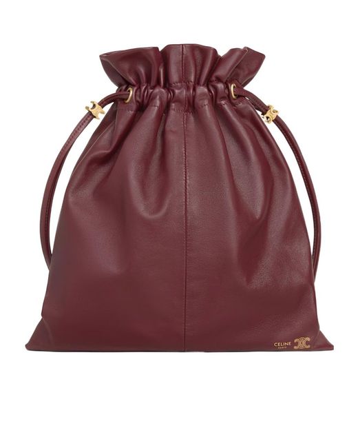 Céline Red Small Crystal Pouch