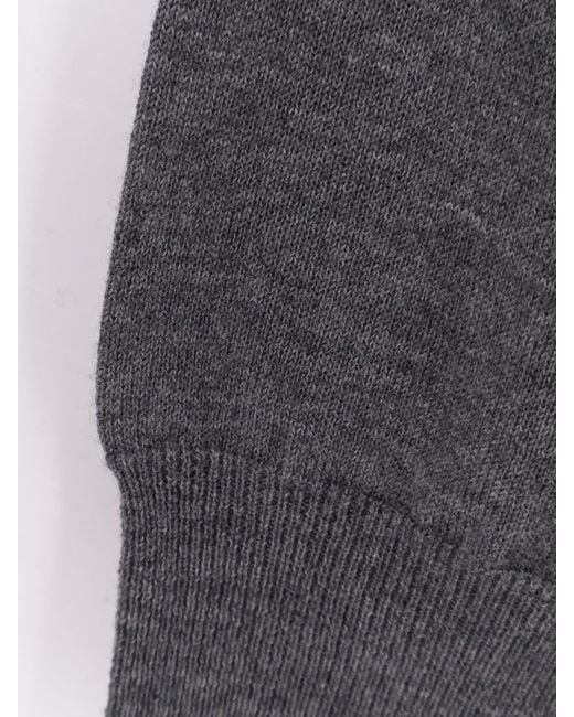 Zegna Gray Oasi Long-Sleeved V-Neck Jumper for men
