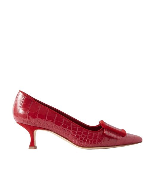 Manolo Blahnik Red Logo High Heels
