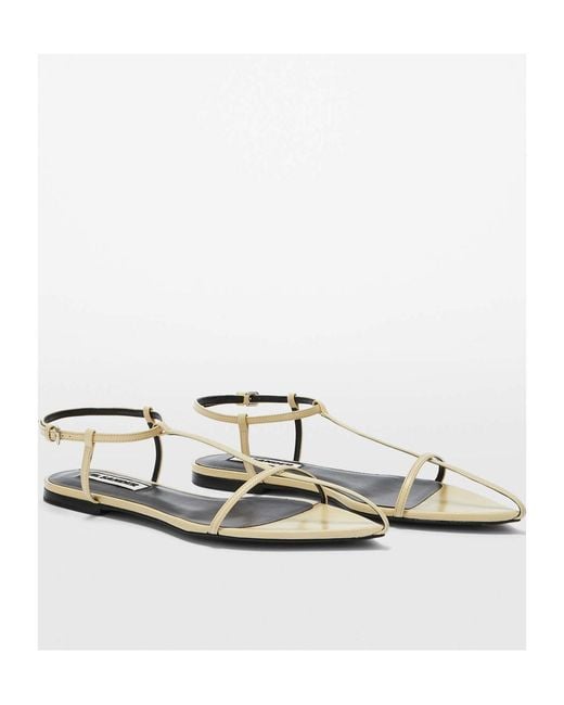 Jil Sander Metallic Flat Sandals