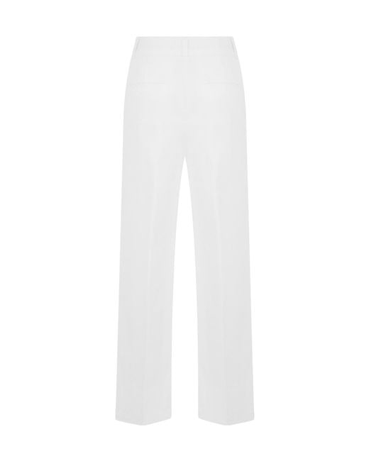 Peserico White High-Rise Straight Pants