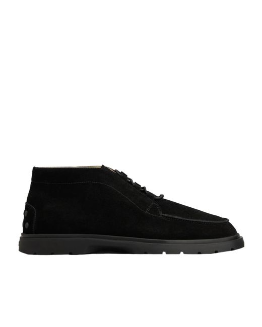 Tod's Black Lace-Up Suede Desert Boots for men