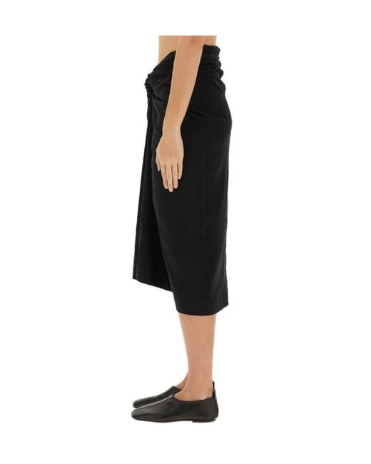 Dries Van Noten Black Knotted Jersey Skirt