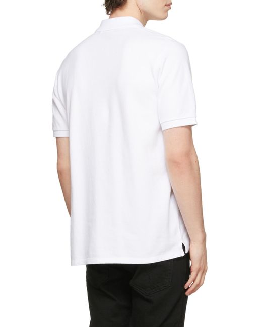 Maison Kitsuné White Fox-Patch Polo Shirt for men