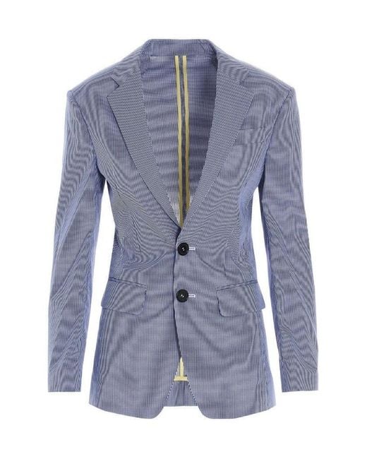 DSquared² Blue Micro Check Dean Blazer