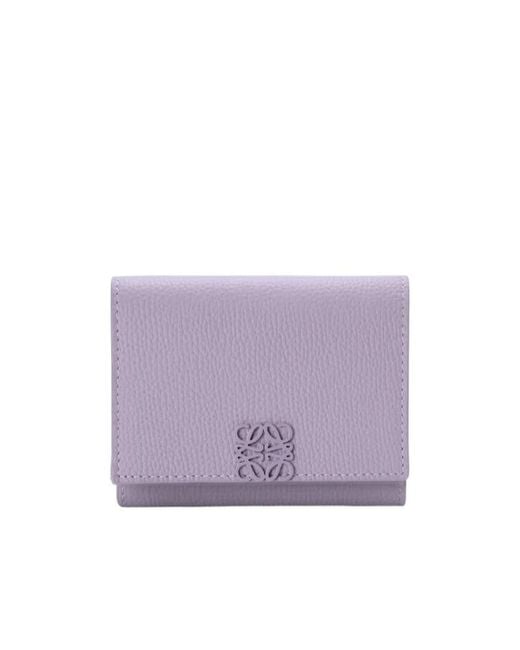 Loewe Purple Anagram Tri-Fold Wallet
