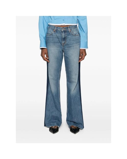 Re/done Blue Frayed-Hem Jeans