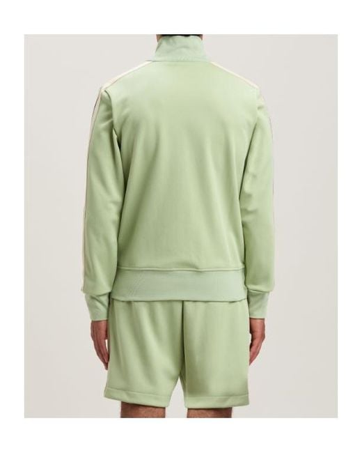 Palm Angels Green Logo Embroidered Track Jacket for men