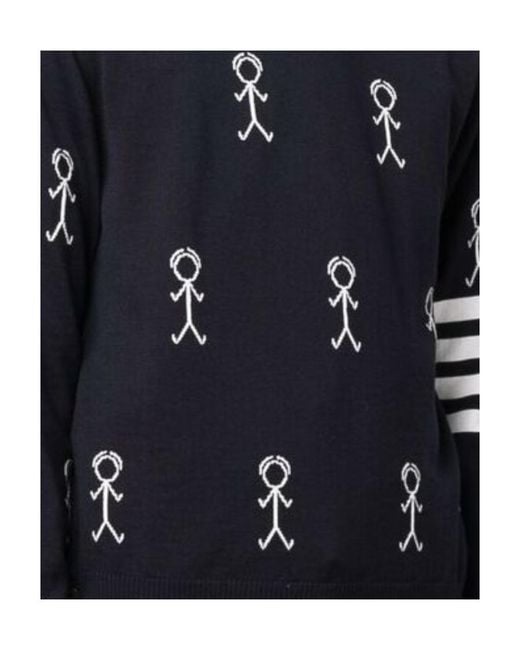 Thom Browne Blue Mr Thom Icons Jumper for men
