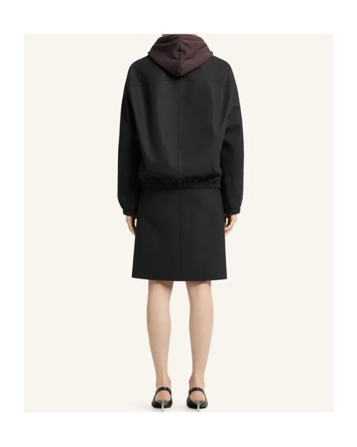 Courreges Black Vinyl-Collar Bomber Jacket