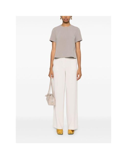 Theory White Admiral Crepe Straight-Leg Pants