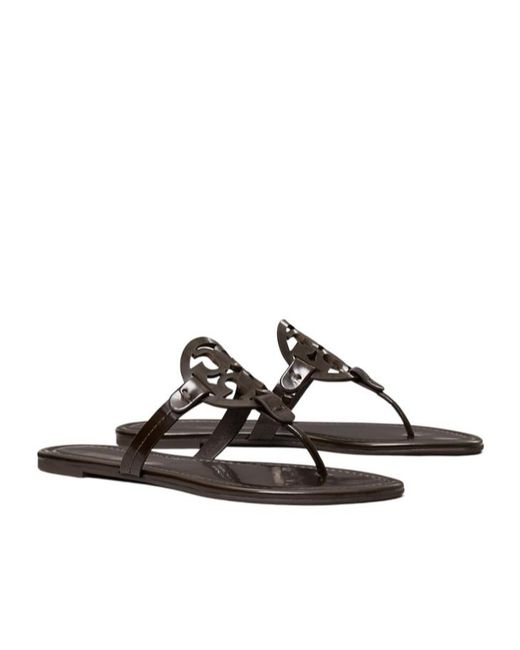 Tory Burch Brown Miller Logo Thong Flat Sandals