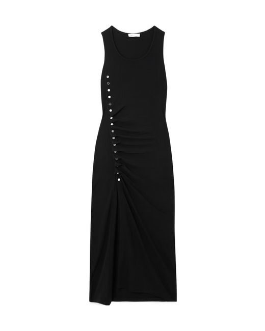 Rabanne Black Stud-Detail Midi Dress