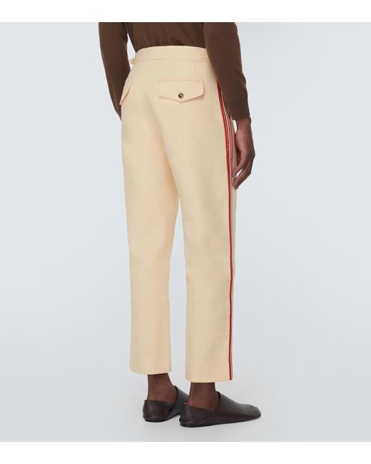 Bode Natural Stria Beaded Cotton Straight Pants for men