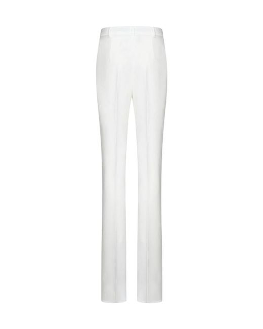 Max Mara White High-Waisted Bootcut Trousers