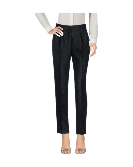 Dolce & Gabbana Black Solid Color Formal Trousers