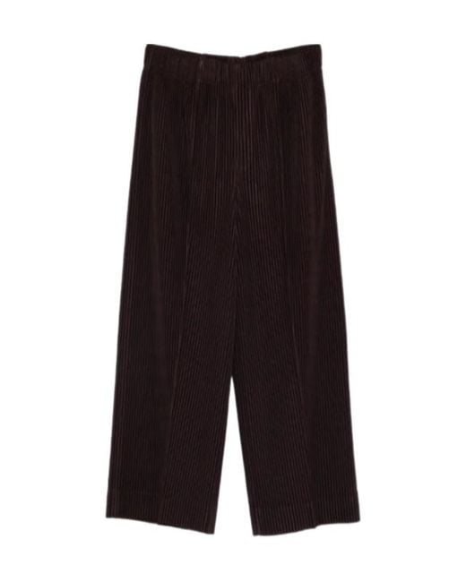 Homme Plissé Issey Miyake Men's Black Pleated-Design Pants