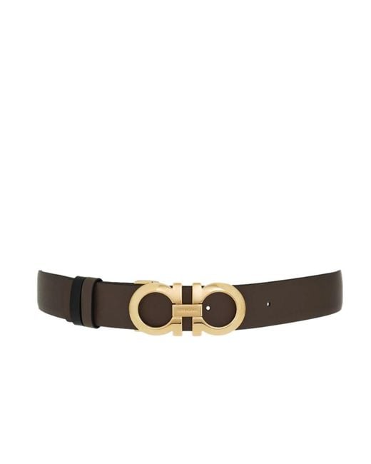 Ferragamo White Reversible And Adjustable Gancini Belt