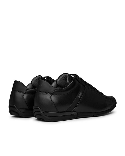 Boss Black Saturn Smooth Low Top Premium Leather Trainers for men