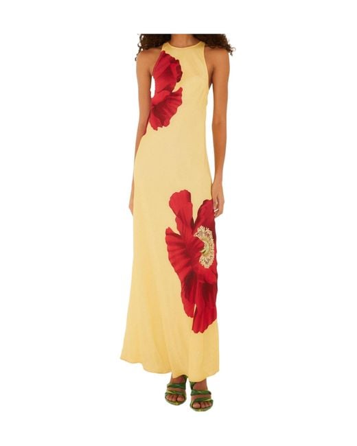 Farm Rio White Long Floral Dress