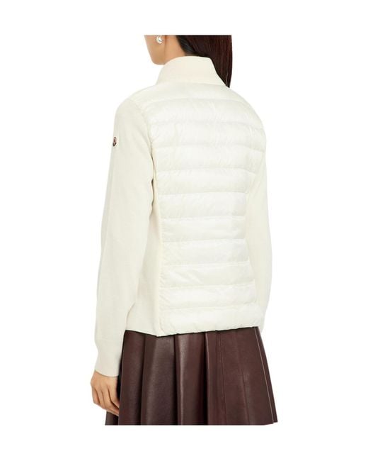Moncler White Padded Wool And Nylon Jacket