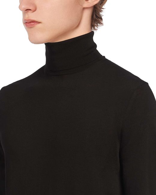 Prada Black Turtleneck Knitted Pullover for men