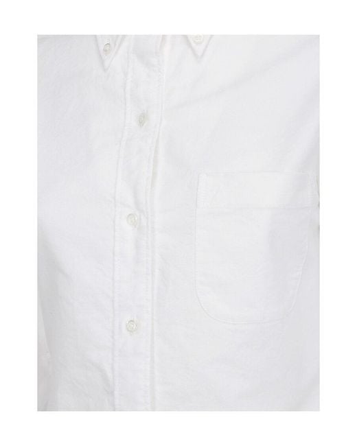 Thom Browne White Long-Sleeve Shirt Dress