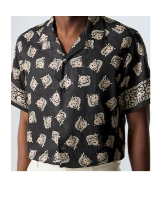 Ralph Lauren Black Printed Linen Shirt for men
