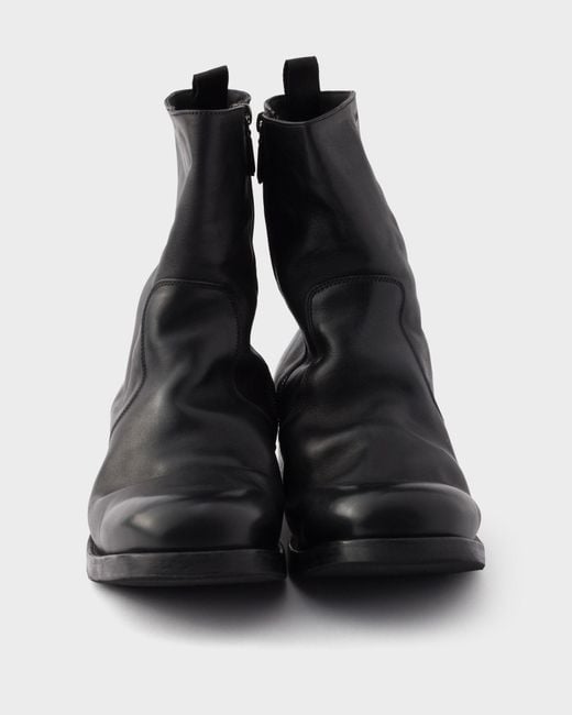 Prada Black Logo-Detailed Zipper Boots for men