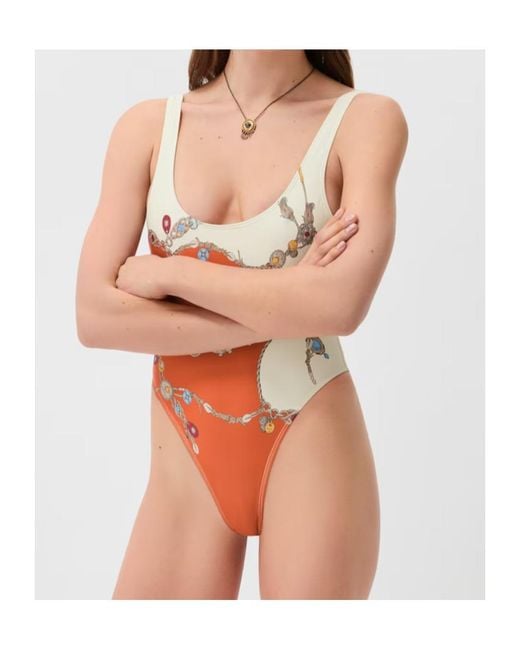 Versace White Printed One-Piece Swimsuit