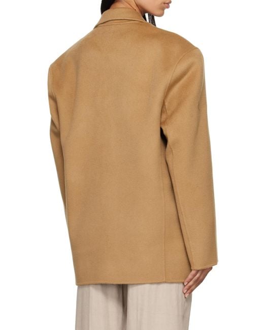 Anine Bing Natural Quinn Single Breasted Oversized Blazer