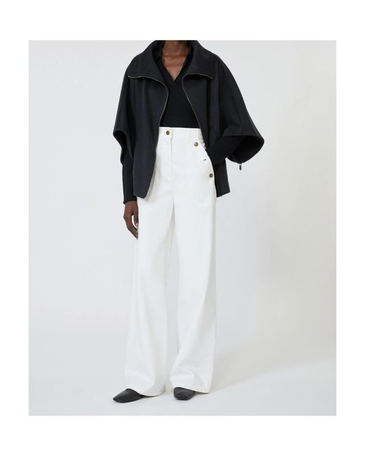 Max Mara Blue Long-Sleeved Knit Polo Shirt