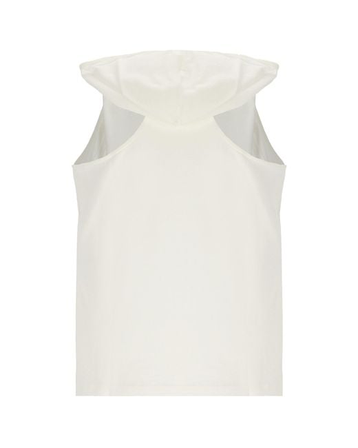 Courreges White Courrèges Logo Embroidered Hooded Tank Top