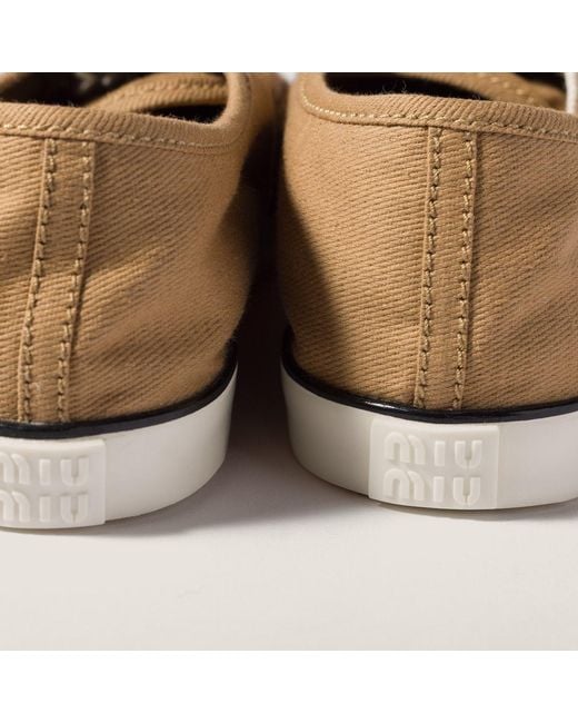 Miu Miu White Drill Sneakers