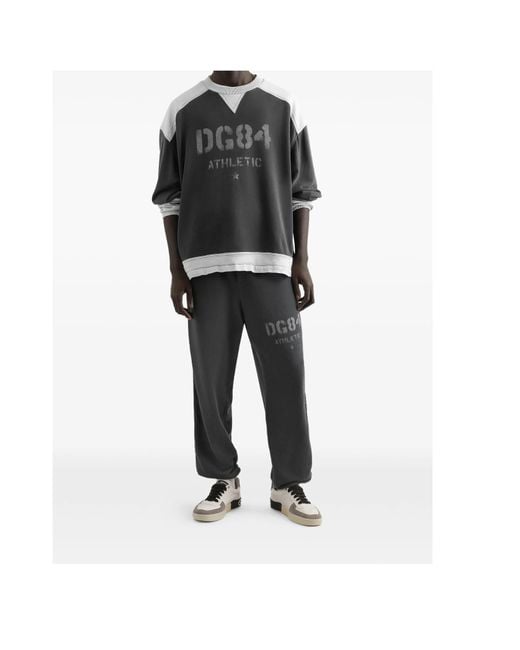 Dolce & Gabbana Gray Colour-Blocked Sweatshirt for men
