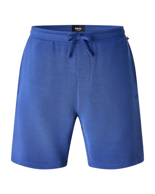 Boss Blue Knit Knee-Length Shorts for men