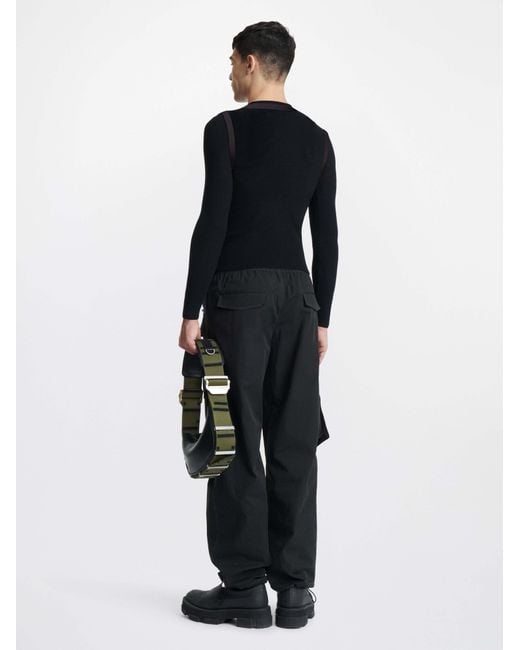 Dion Lee Black Harness-Detail Long-Sleeve T-Shirt for men