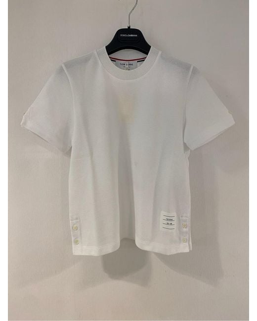 Thom Browne White Sequin-Embellished Cotton T-Shirt